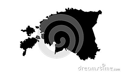 Estonia country map silhouette in Europe Vector Illustration