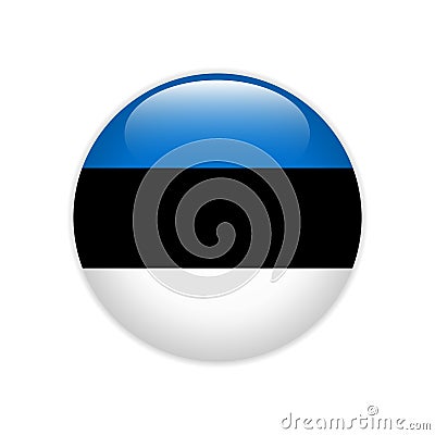 Estonia flag on button Vector Illustration