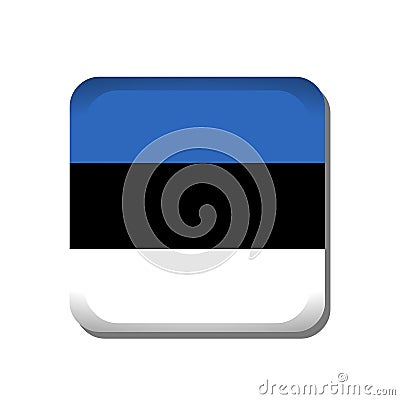 Estonia flag vector button icon isolated on white background Vector Illustration