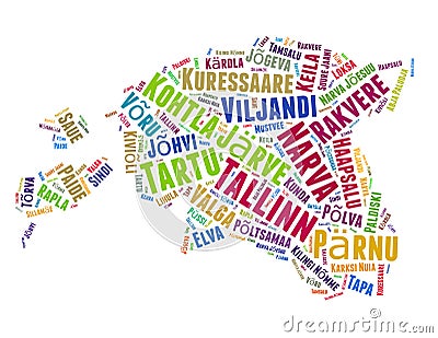 Estonia list of cities word cloud concept Stock Photo