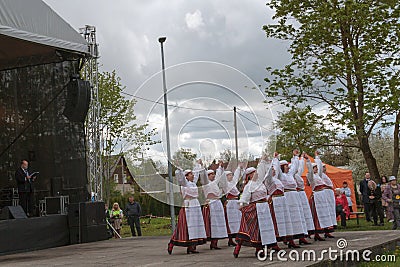 Holiday concert in a small town. Cultural life in Estonia. National customs and traditions. Summer festivals Editorial Stock Photo