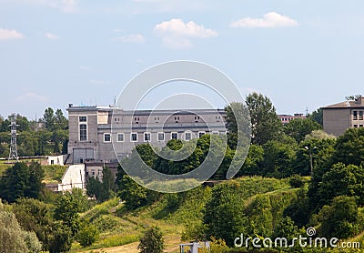 Estonia. Narva. Hydroelectric power station on the river Narva Stock Photo