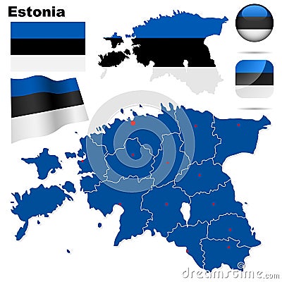 Estonia set. Vector Illustration