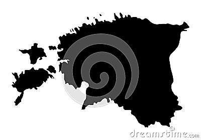 Estonia silhouette map Stock Photo