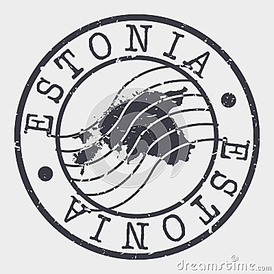 Estonia Stamp Postal. Map Silhouette Seal. Passport Round Design. Vector Icon. Design Retro Travel. Vector Illustration