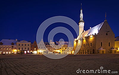 Estonia: Tallinn Town Hall Square Stock Photo