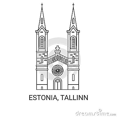 Estonia, Tallinn travel landmark vector illustration Vector Illustration