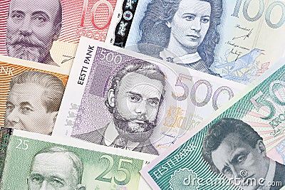 Estonian money a business background Stock Photo