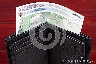 Estonian money in the black wallet Stock Photo