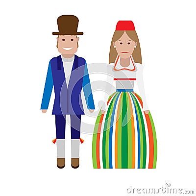 Estonian national dress Vector Illustration