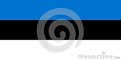 Estonian national flag isolated in official colors Vector Illustration