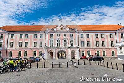 Estonian parliament building, former Toompea castle Editorial Stock Photo