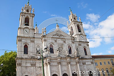 The Estrela Basilica or Royal Basilica Editorial Stock Photo