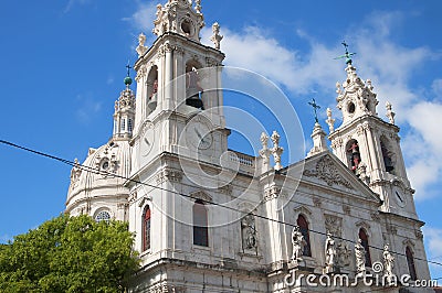 The Estrela Basilica or Royal Basilica Editorial Stock Photo