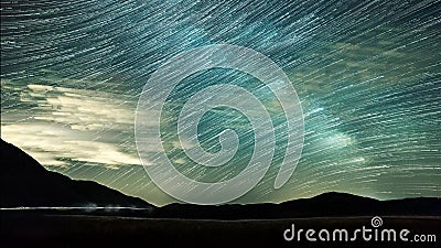 Estrellas del cielo nocturno de Timelapse y strail de la estrella de la vía láctea metrajes Estrellas del cielo nocturno de Timelapse y strail de la estrella de la vía láctea metrajes