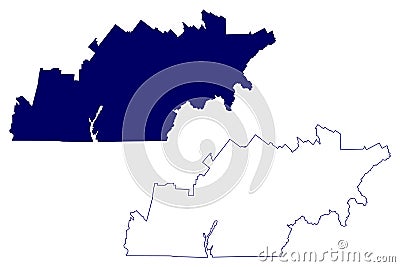 Estrie Administrative region (Canada, Quebec Province, North America) Vector Illustration