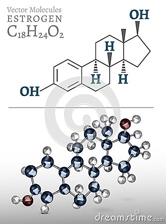 Estrogen Molecule Image Vector Illustration