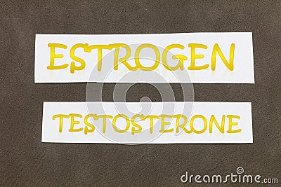 Estrogen testosterone progesterone human hormone medicine Stock Photo