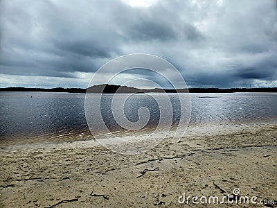 Nelson Estuary Beach, Overcast Sky Stock Photo