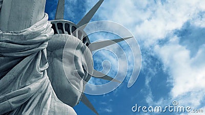 Estátua de Liberty With Passing Sky video estoque Estátua de Liberty With Passing Sky video estoque