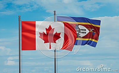 Eswatini and Canada flag Stock Photo