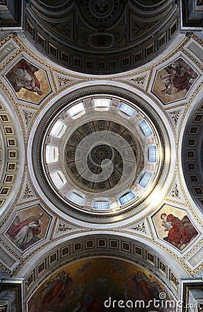 Esztergom Basilica, Hungary - view up the dome Stock Photo