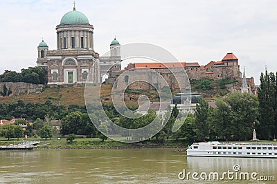 Esztergomi basilica and Danube river, Esztergom/Ostrihom Stock Photo