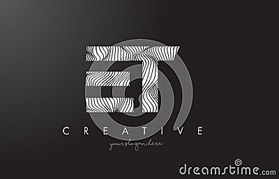 ET E T Letter Logo with Zebra Lines Texture Design Vector. Vector Illustration