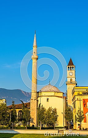 The Et'hem Bey Mosque in Tirana Stock Photo