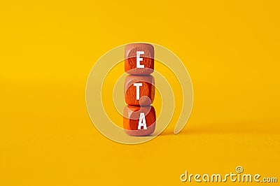 ETA - Estimated Time Of Arival , word concept on building blocks, text Stock Photo