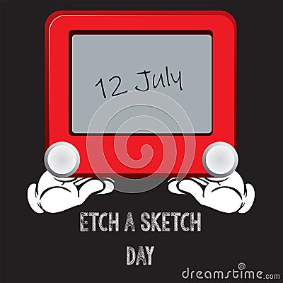 Etch A Sketch Day Vector Illustration