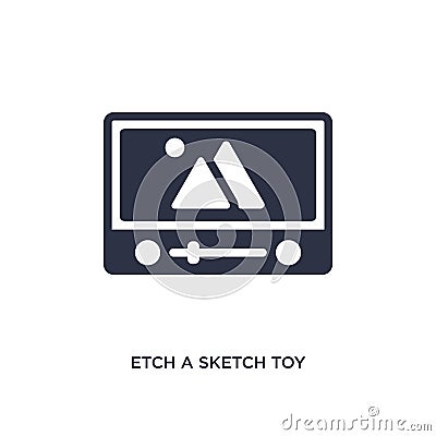 etch a sketch toy icon on white background. Simple element illustration from toys concept Vector Illustration