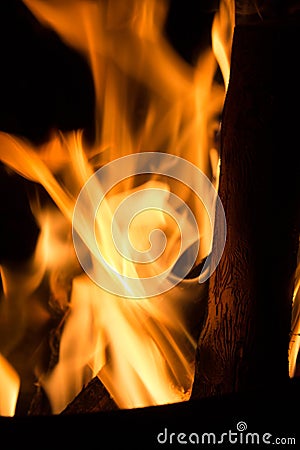 Etched wood on fire Stock Photo