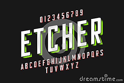 Modern engraved font Vector Illustration