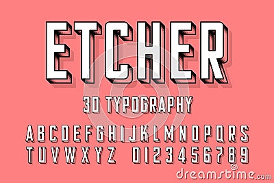 Modern engraved font Vector Illustration