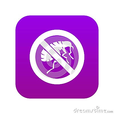 Etching insect icon digital purple Vector Illustration