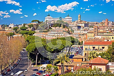 Eternal city of Rome landmarks an rooftops skyline view Stock Photo