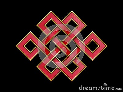 Eternal / endless / buddha knot symbol Stock Photo