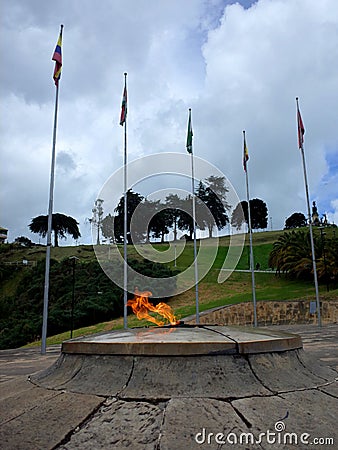 The Eternal Flame monument at Puente de Boyaca Stock Photo