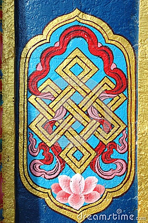 Eternal knot - sacred buddhist symbol Stock Photo