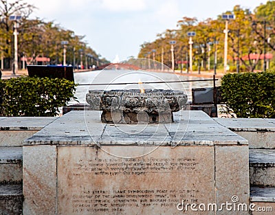 Eternal peace flame in lumbini Stock Photo