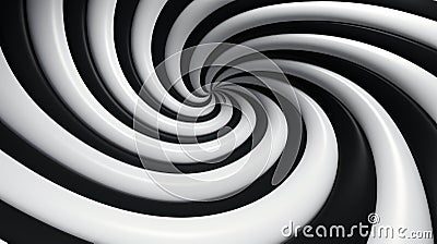 Eternal Whirl: Graphical Illusion in Black and White Spiral Stock Photo