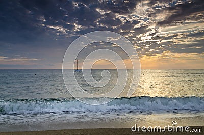 Eternity on Bulgarian sandy shore Stock Photo