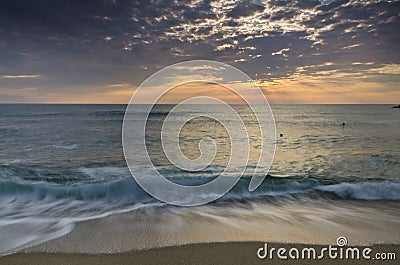 Eternity on Bulgarian sandy shore Stock Photo