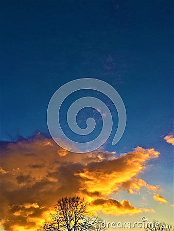 Eternity, freedom, fugacity, imagination and the sky. Sunset in love! Stock Photo