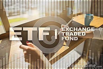 ETF. Exchange traded fund. Business, intenet and technology concept. Stock Photo