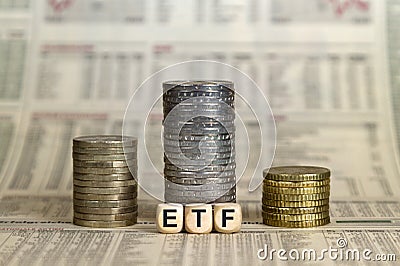 ETF winner`s pedestal Stock Photo