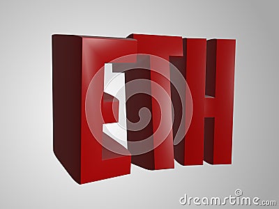 Eth 3d render word text Stock Photo