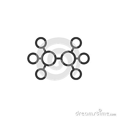 Ethane molecular geometry line icon Vector Illustration