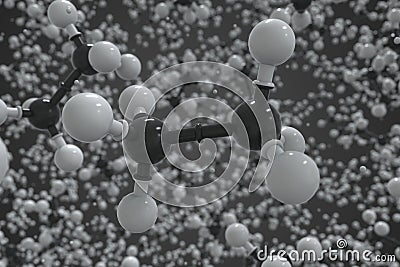 Ethane molecule, ball-and-stick molecular model. Chemical 3d rendering Stock Photo